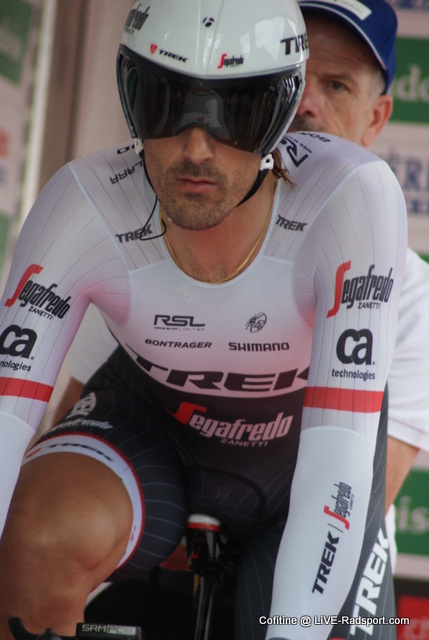 Fabian Cancellara am Start des Einzelzeitfahren in Baar
