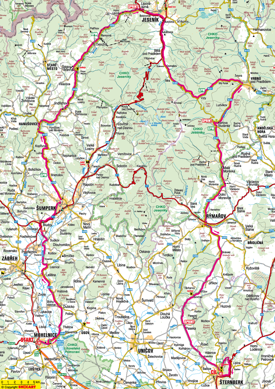 Streckenverlauf Czech Cycling Tour 2016 - Etappe 3