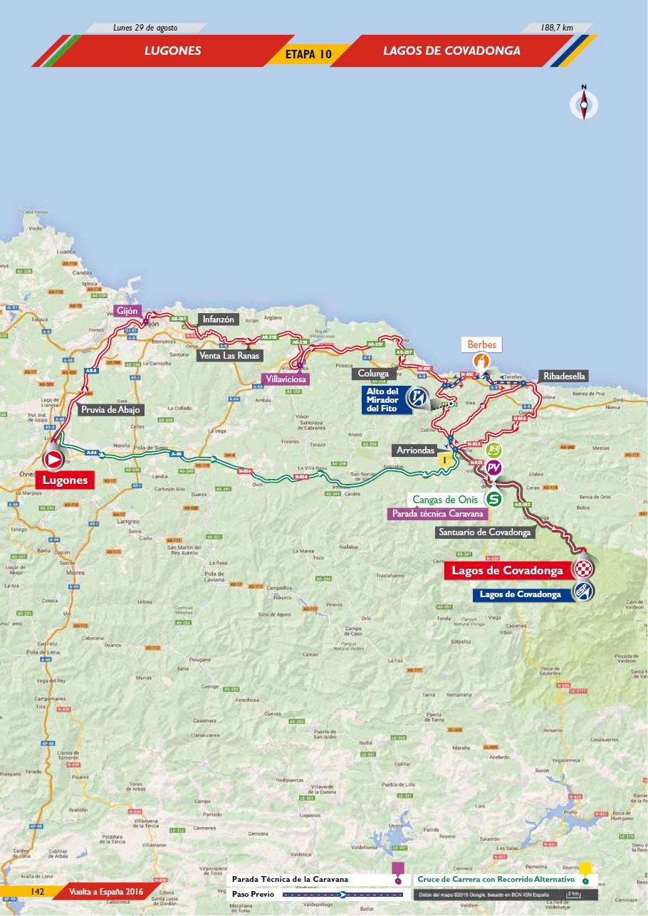 Streckenverlauf Vuelta a Espaa 2016 - Etappe 10