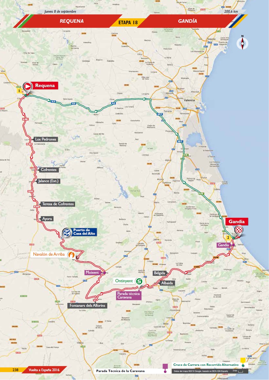 Streckenverlauf Vuelta a Espaa 2016 - Etappe 18