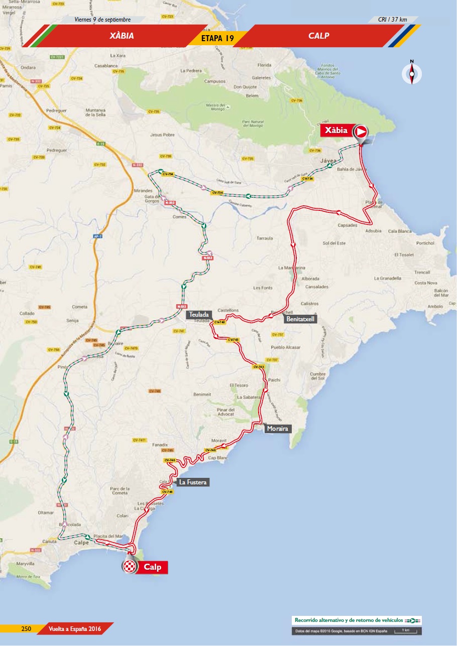 Streckenverlauf Vuelta a Espaa 2016 - Etappe 19