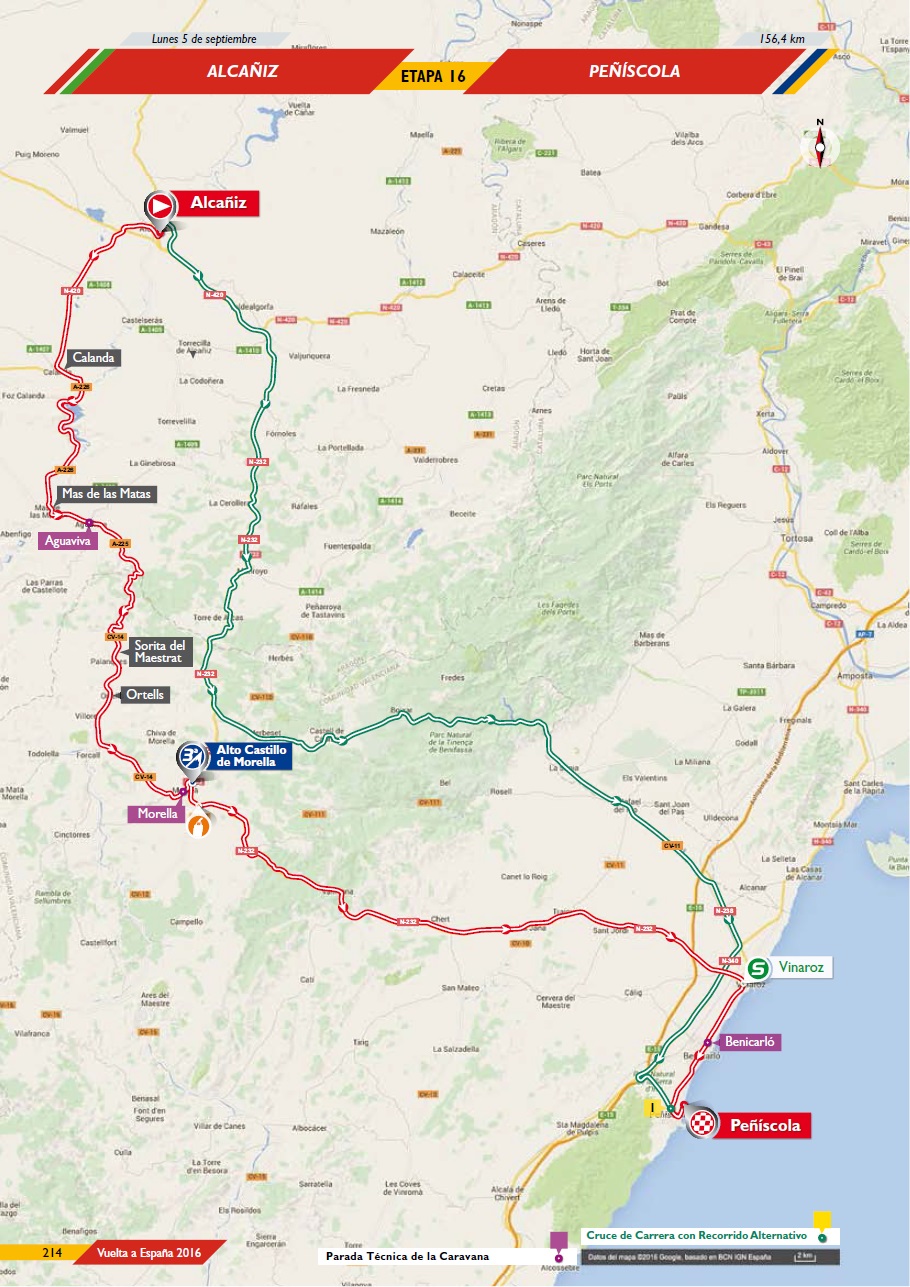 Streckenverlauf Vuelta a Espaa 2016 - Etappe 16