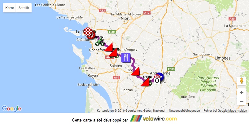 Streckenverlauf Tour du Poitou Charentes 2016 - Etappe 1