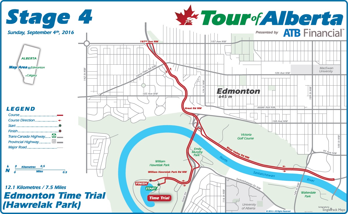 Streckenverlauf Tour of Alberta 2016 - Etappe 4