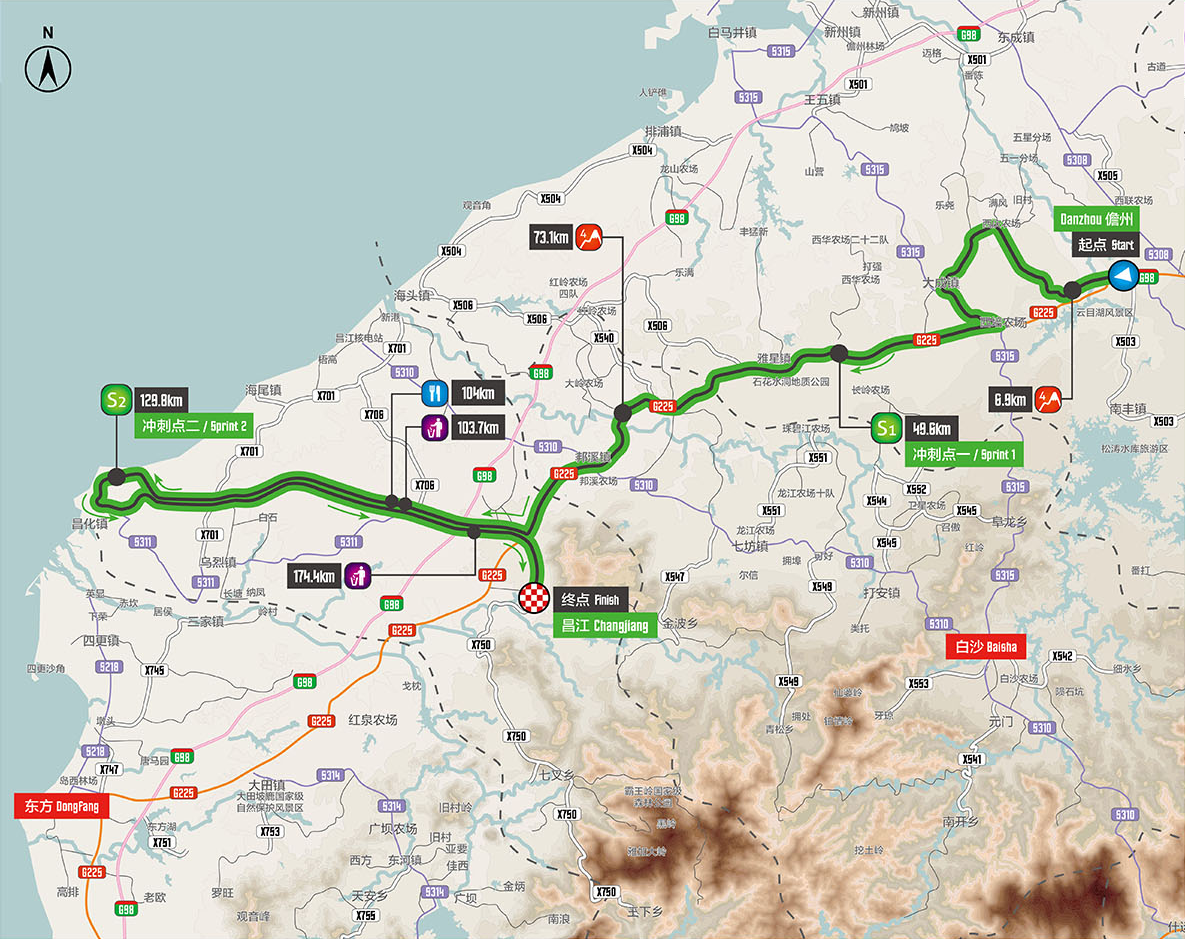 Streckenverlauf Tour of Hainan 2016 - Etappe 5