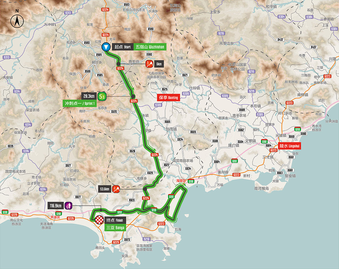 Streckenverlauf Tour of Hainan 2016 - Etappe 7
