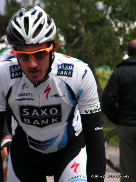 Fabian Cancellara auf dem Weg zum Start der 8. Etappe der Tour de Suisse 2009