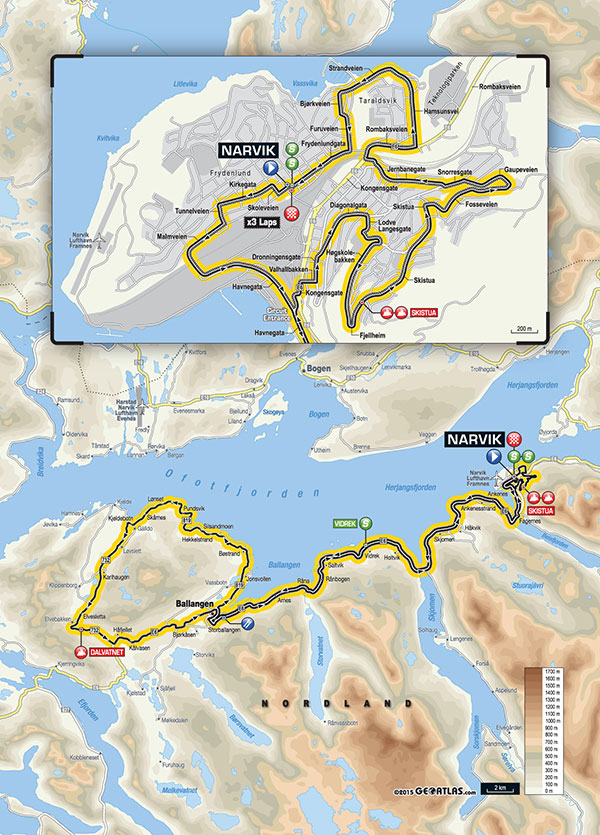 Streckenverlauf Arctic Race of Norway 2015 - Etappe 4