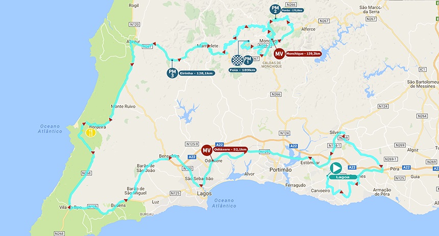 Streckenverlauf Volta ao Algarve em Bicicleta 2017 - Etappe 2