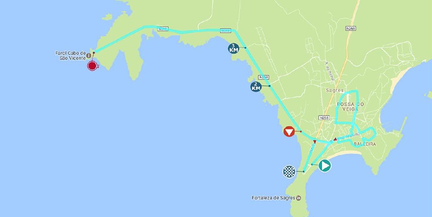 Streckenverlauf Volta ao Algarve em Bicicleta 2017 - Etappe 3