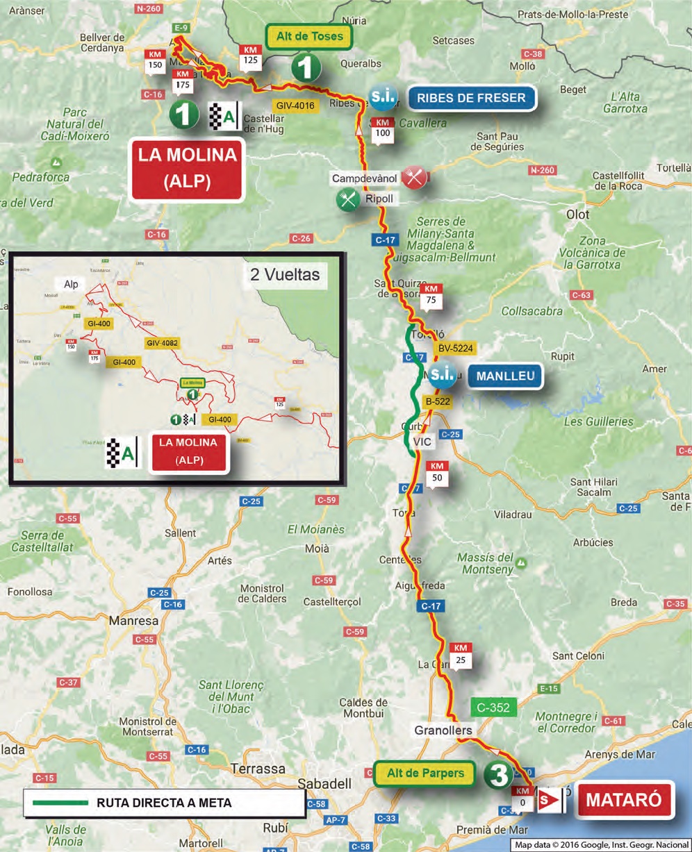 Streckenverlauf Volta Ciclista a Catalunya 2017 - Etappe 3