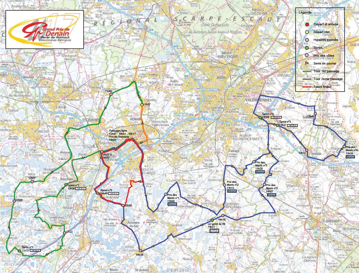Streckenverlauf GP de Denain - Porte du Hainaut / Valenciennes Mtropole 2017