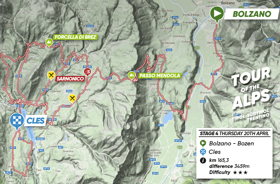 Streckenverlauf Tour of the Alps 2017 - Etappe 4