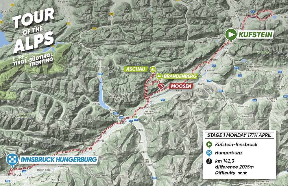Streckenverlauf Tour of the Alps 2017 - Etappe 1