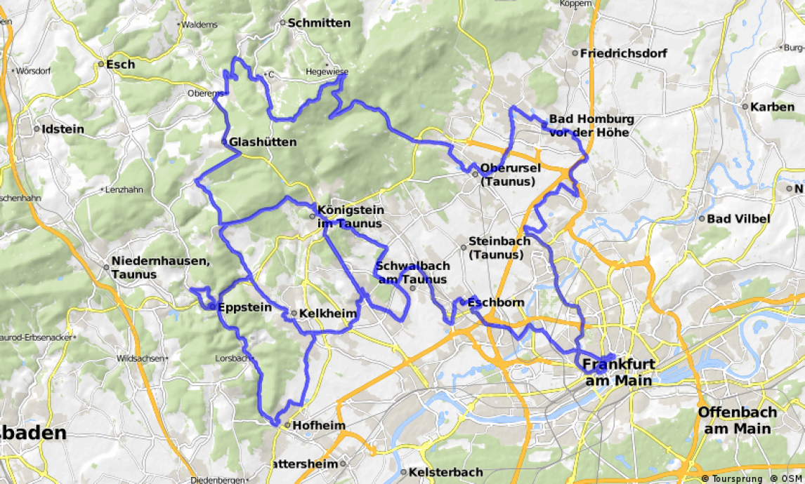 Streckenverlauf Rund um den Finanzplatz Eschborn-Frankfurt 2017