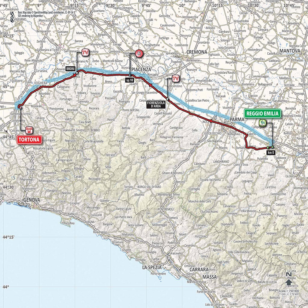 Streckenverlauf Giro dItalia 2017 - Etappe 13