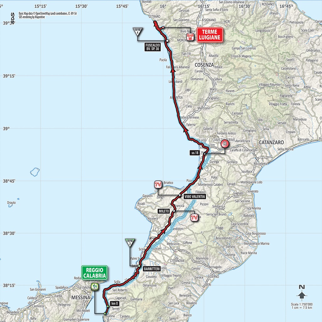 Streckenverlauf Giro dItalia 2017 - Etappe 6