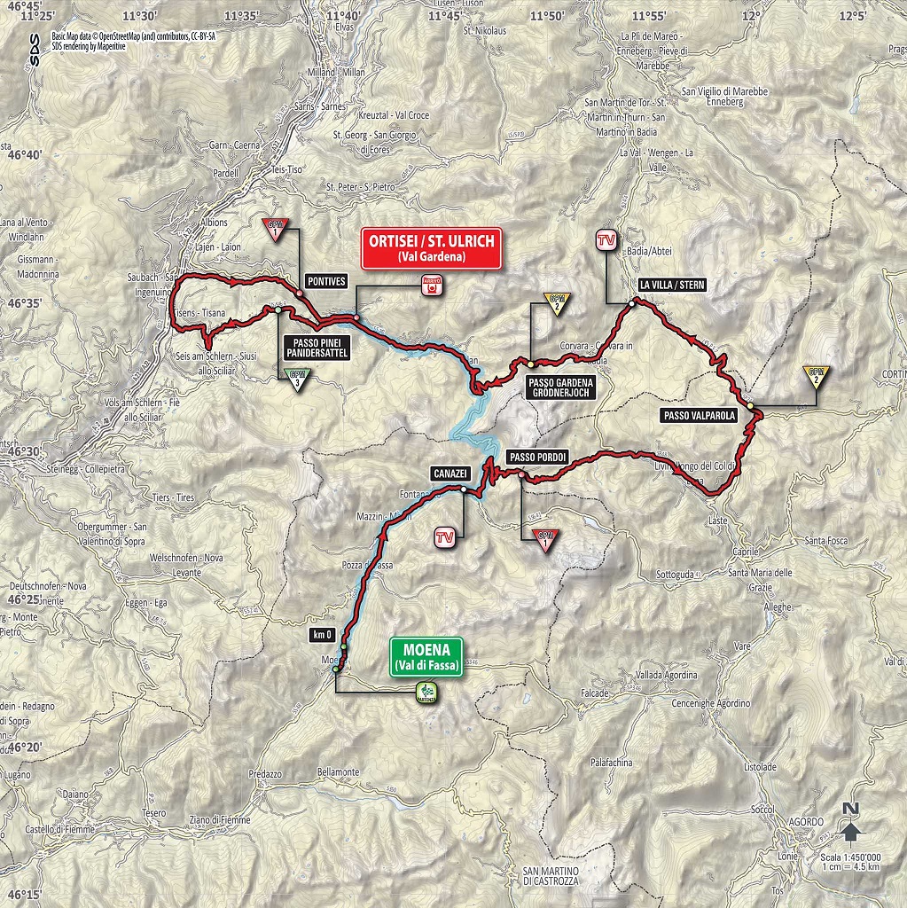 Streckenverlauf Giro dItalia 2017 - Etappe 18