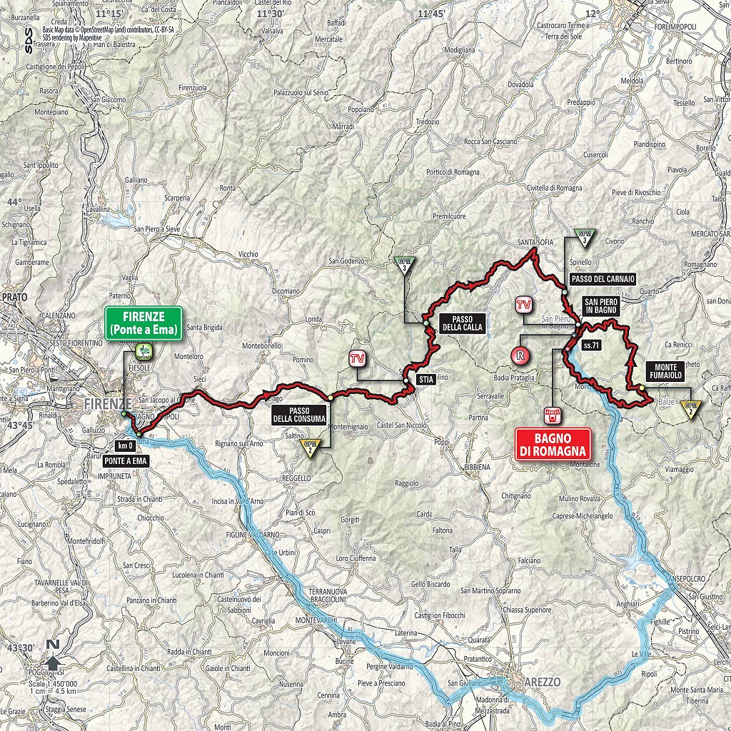 Streckenverlauf Giro dItalia 2017 - Etappe 11