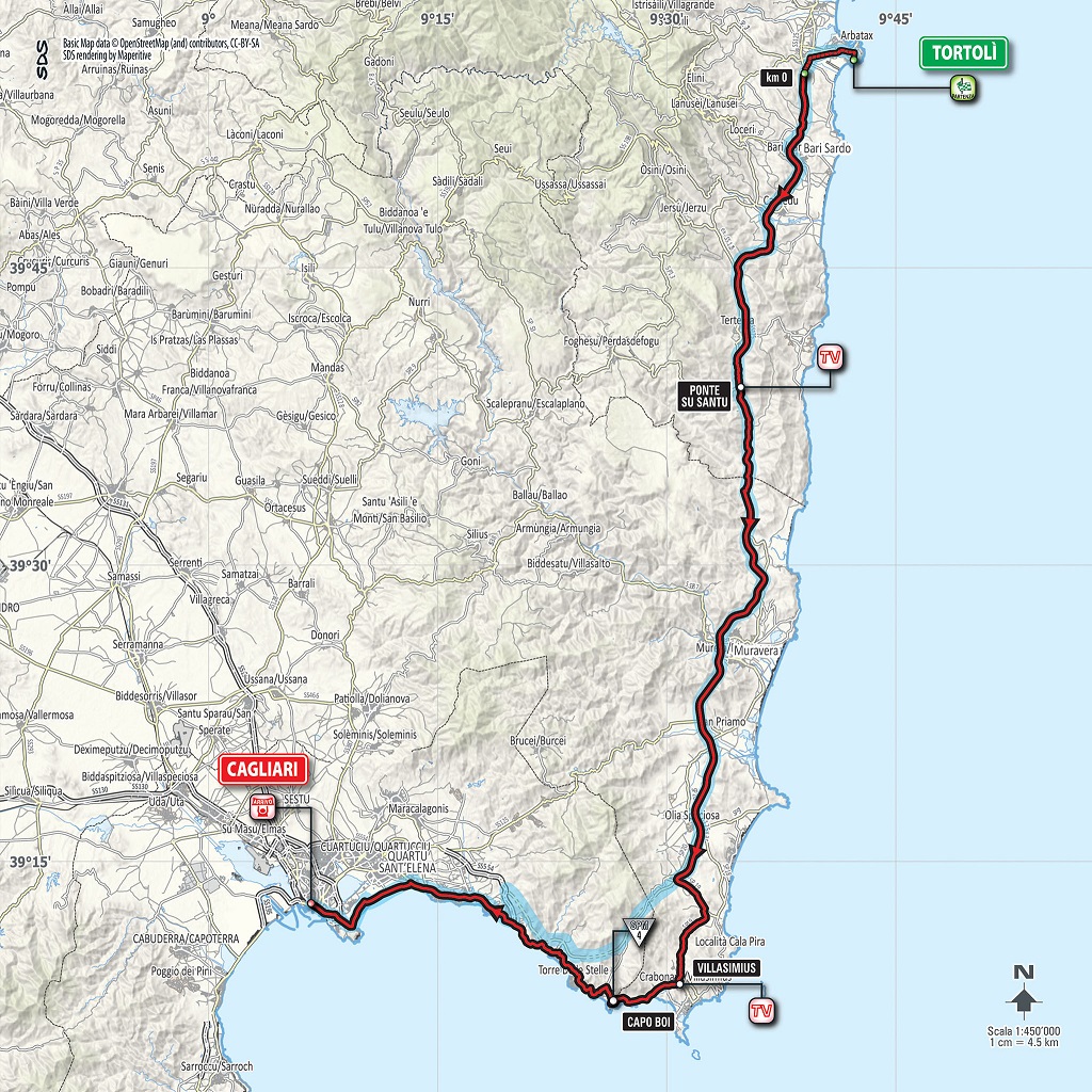 Streckenverlauf Giro dItalia 2017 - Etappe 3