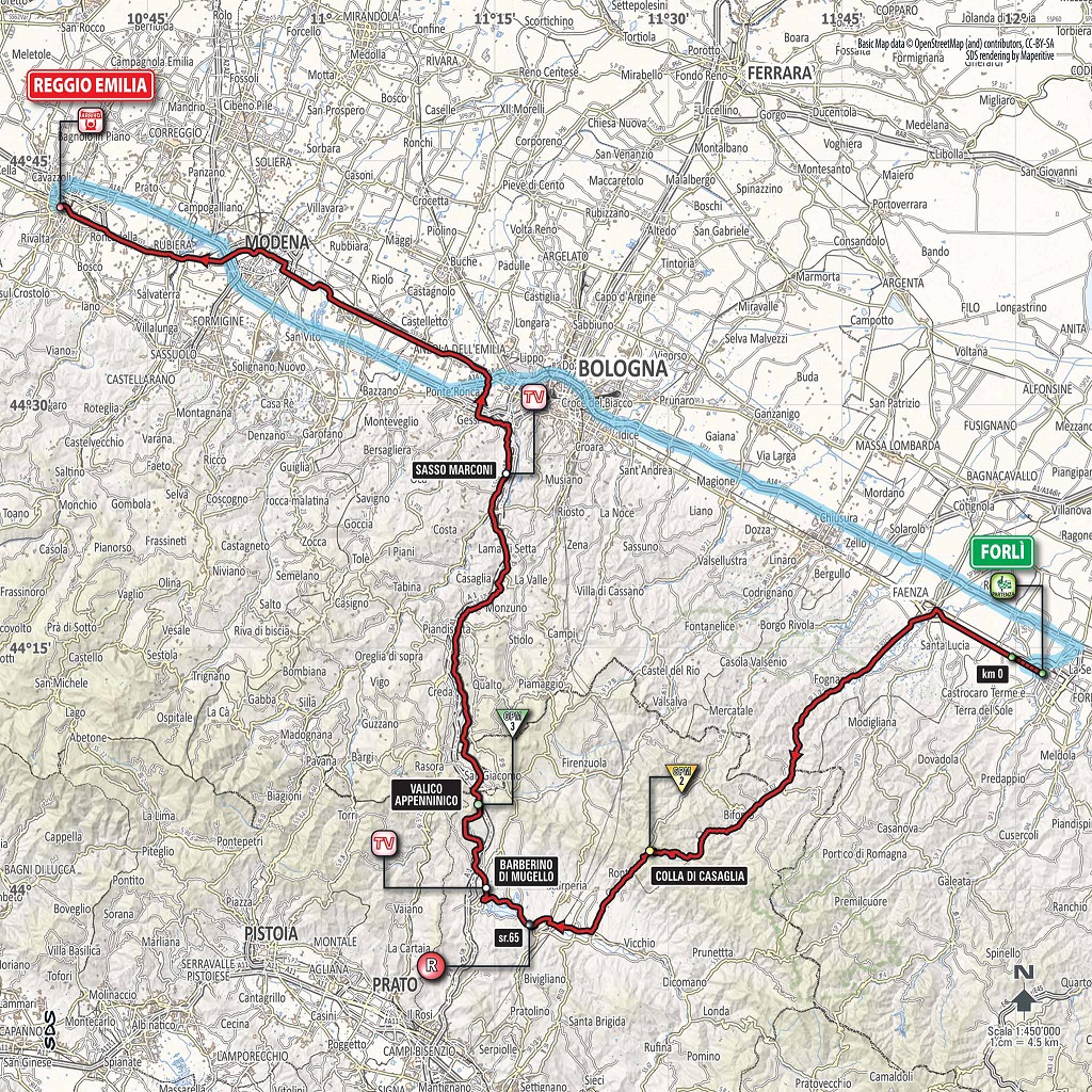 Streckenverlauf Giro dItalia 2017 - Etappe 12