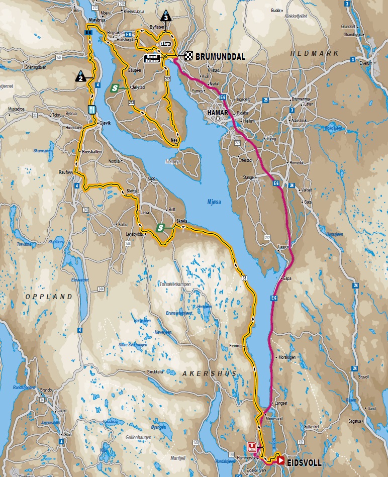 Streckenverlauf Tour of Norway 2017 - Etappe 2