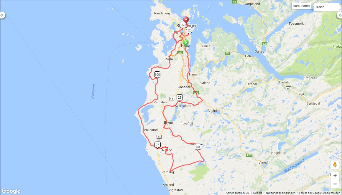 Streckenverlauf Tour des Fjords 2017 - Etappe 5