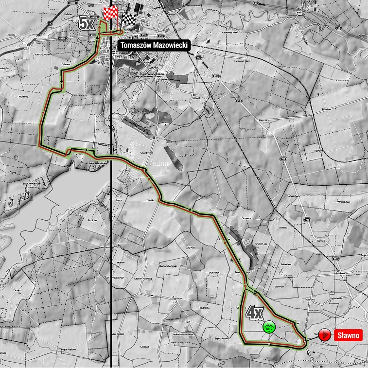 Streckenverlauf Szlakiem Walk Majora Hubala 2017 - Etappe 3