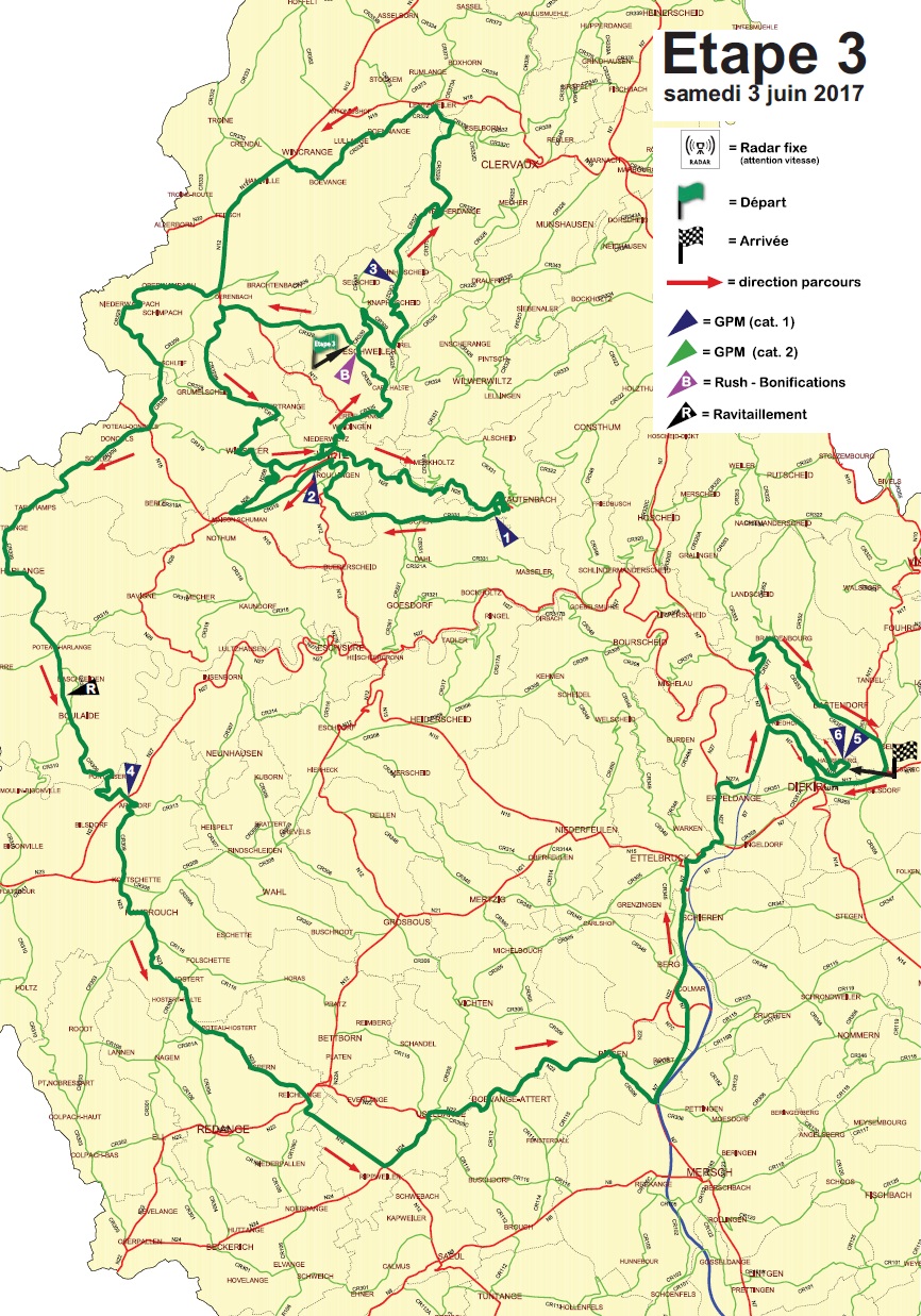 Streckenverlauf Skoda-Tour de Luxembourg 2017 - Etappe 3