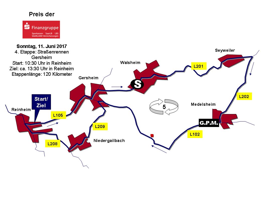 Streckenverlauf Trofeo der Gemeinde Gersheim 2017 - Etappe 4