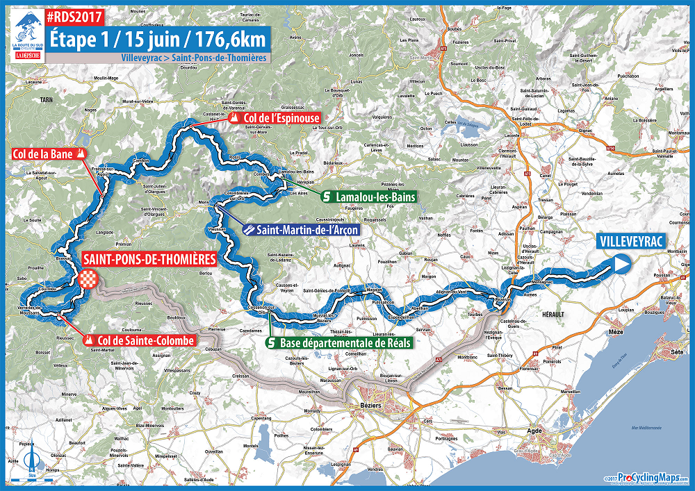 Streckenverlauf Route du Sud - la Dpche du Midi 2017 - Etappe 1