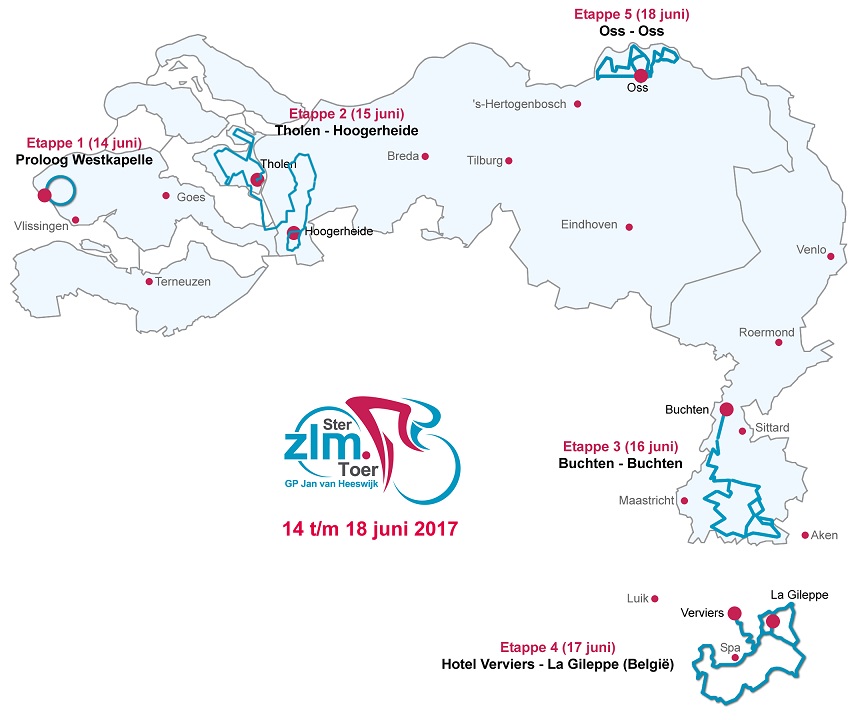 Streckenverlauf Ster ZLM Toer GP Jan van Heeswijk 2017