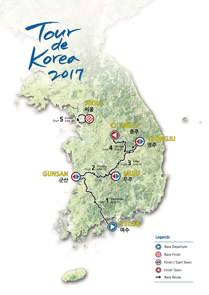 Streckenverlauf Tour de Korea 2017