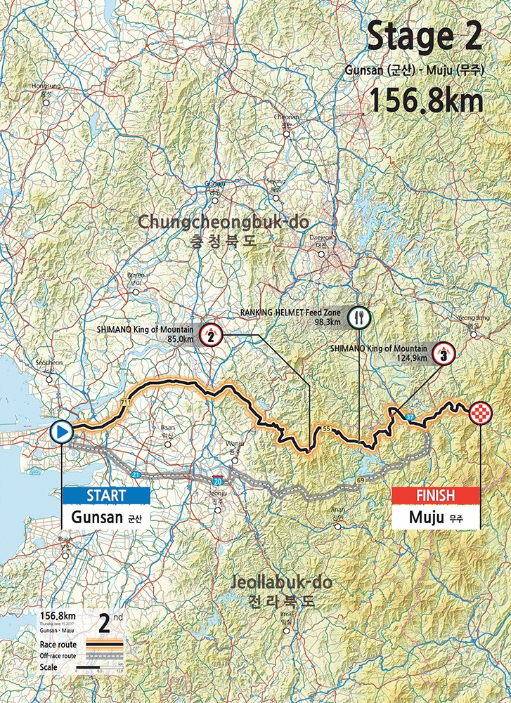 Streckenverlauf Tour de Korea 2017 - Etappe 2