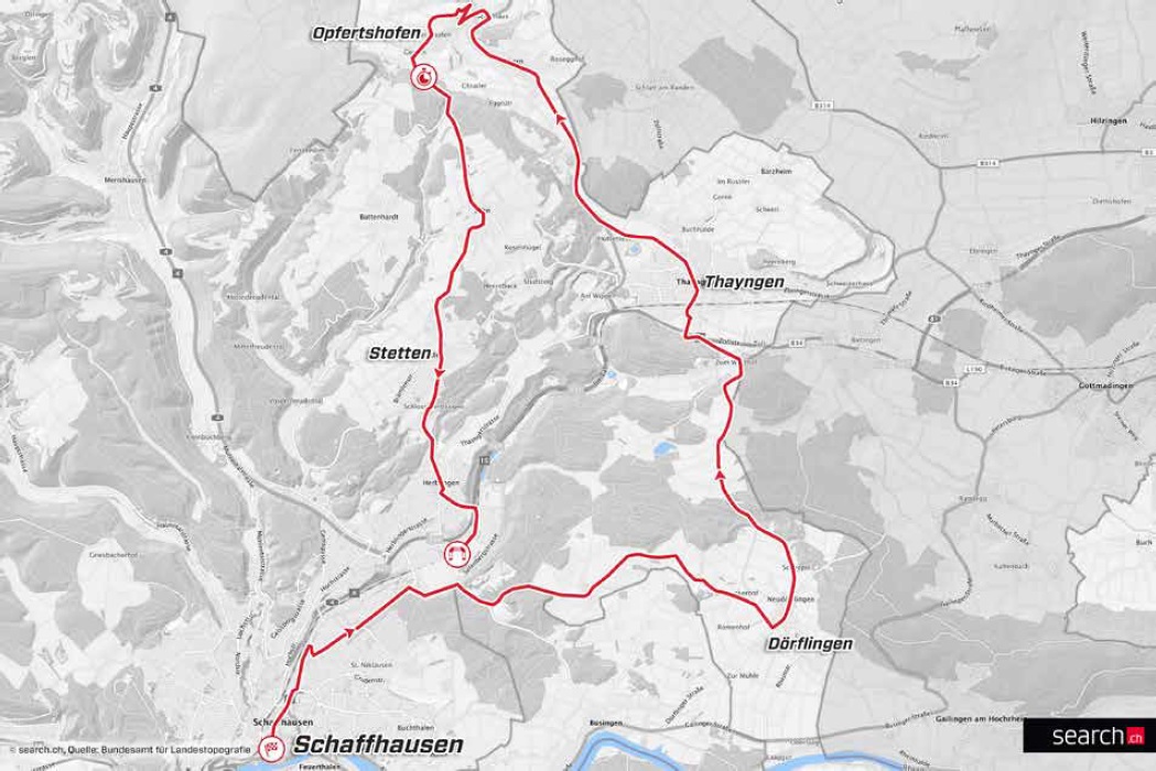 Streckenverlauf Tour de Suisse 2017 - Etappe 9