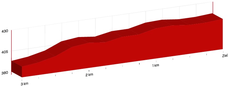 Hhenprofil Tour de Suisse 2017 - Etappe 5, letzte 3 km