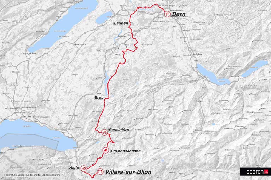 Streckenverlauf Tour de Suisse 2017 - Etappe 4