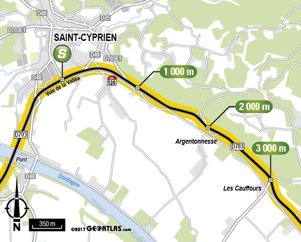 Streckenverlauf Tour de France 2017 - Etappe 10, Zwischensprint