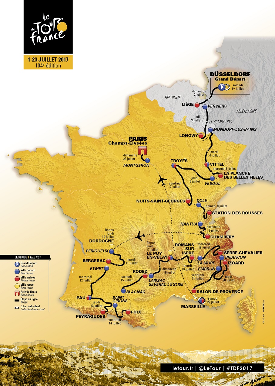 Streckenverlauf Tour de France 2017