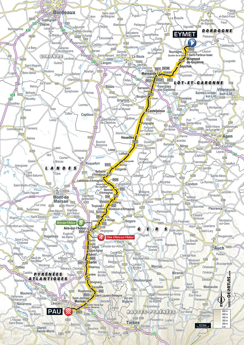 Streckenverlauf Tour de France 2017 - Etappe 11