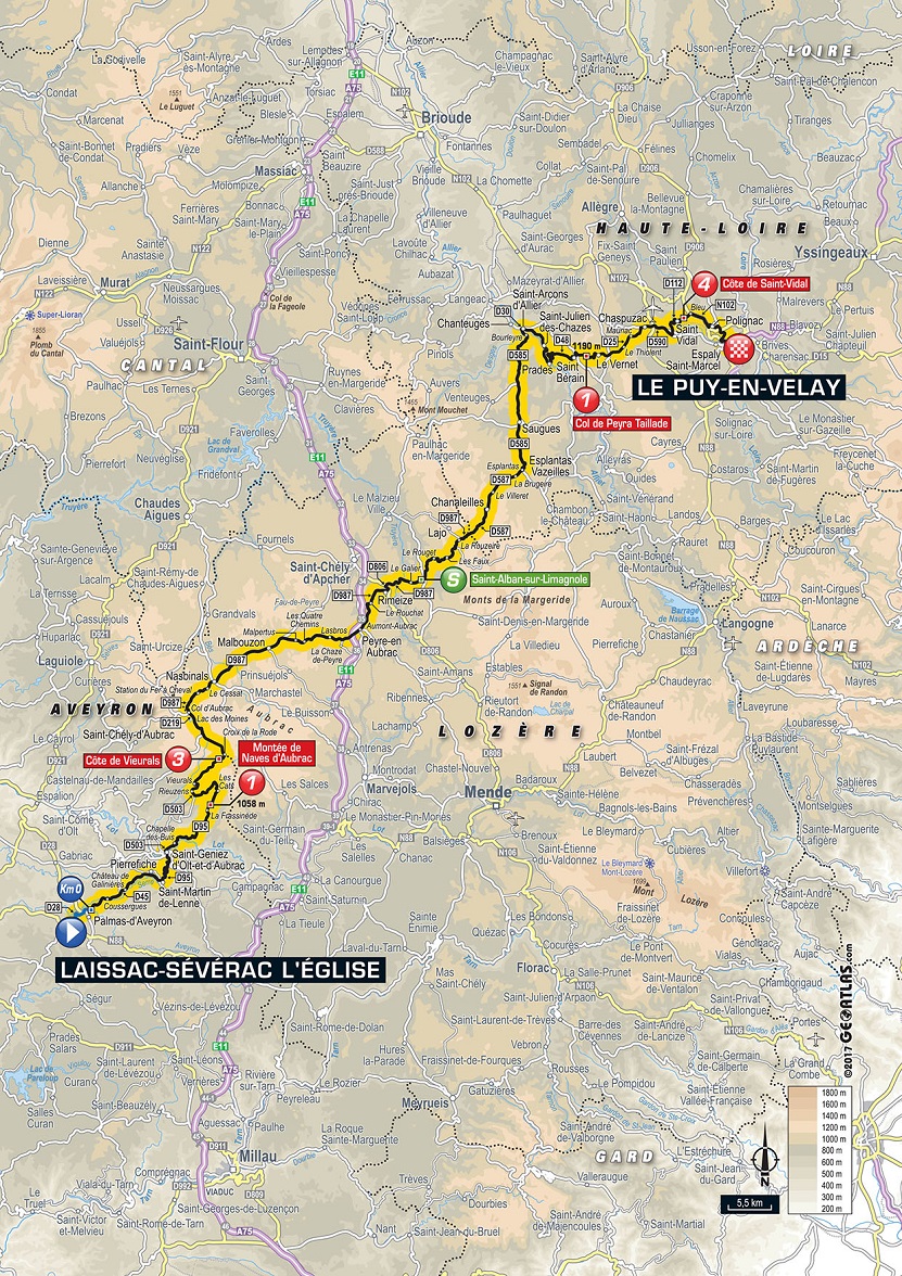 Streckenverlauf Tour de France 2017 - Etappe 15