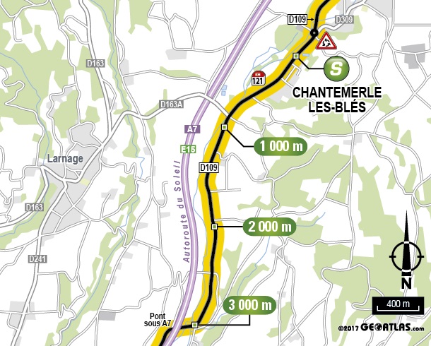 Streckenverlauf Tour de France 2017 - Etappe 16, Zwischensprint