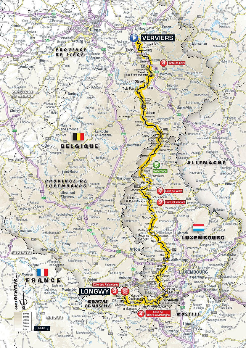 Streckenverlauf Tour de France 2017 - Etappe 3