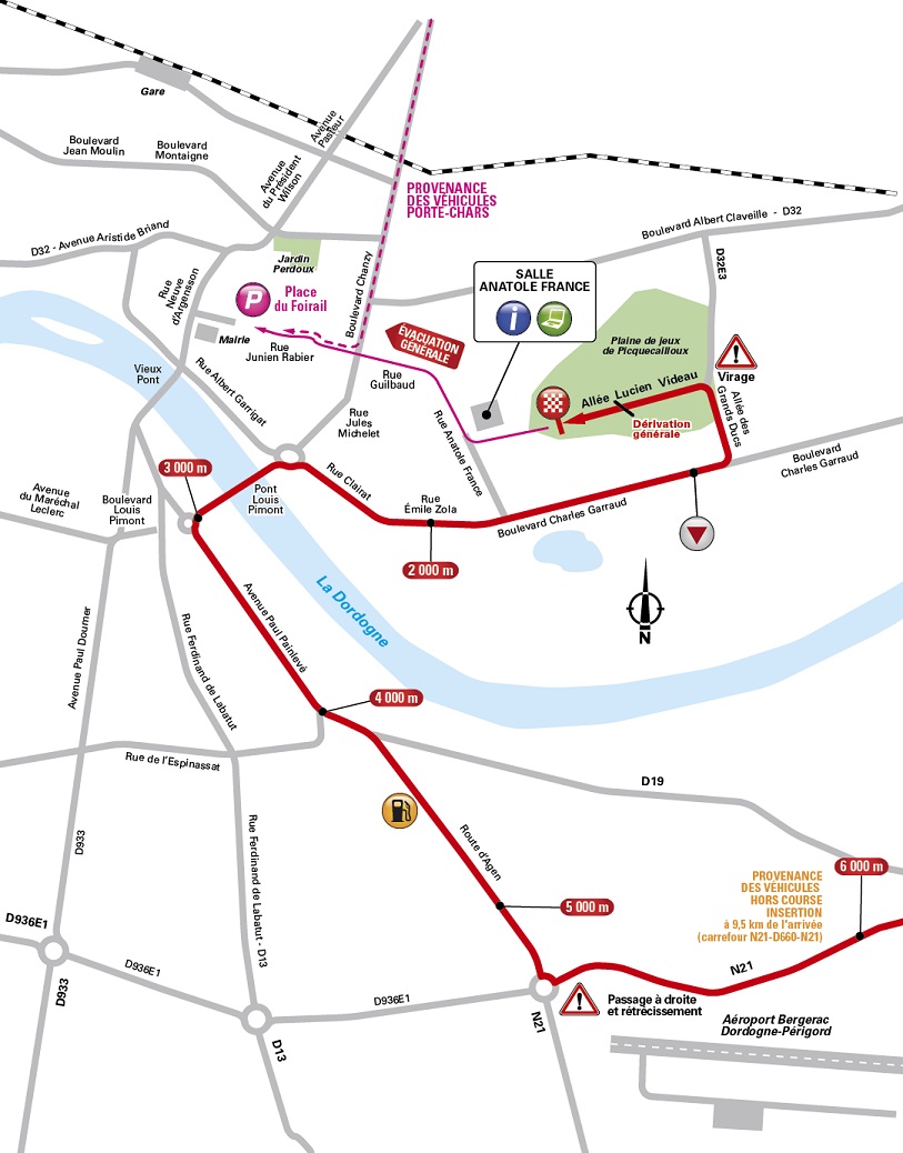 Streckenverlauf Tour de France 2017 - Etappe 10, letzte Kilometer