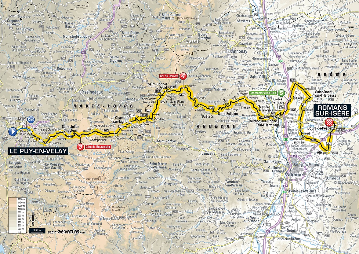 Streckenverlauf Tour de France 2017 - Etappe 16