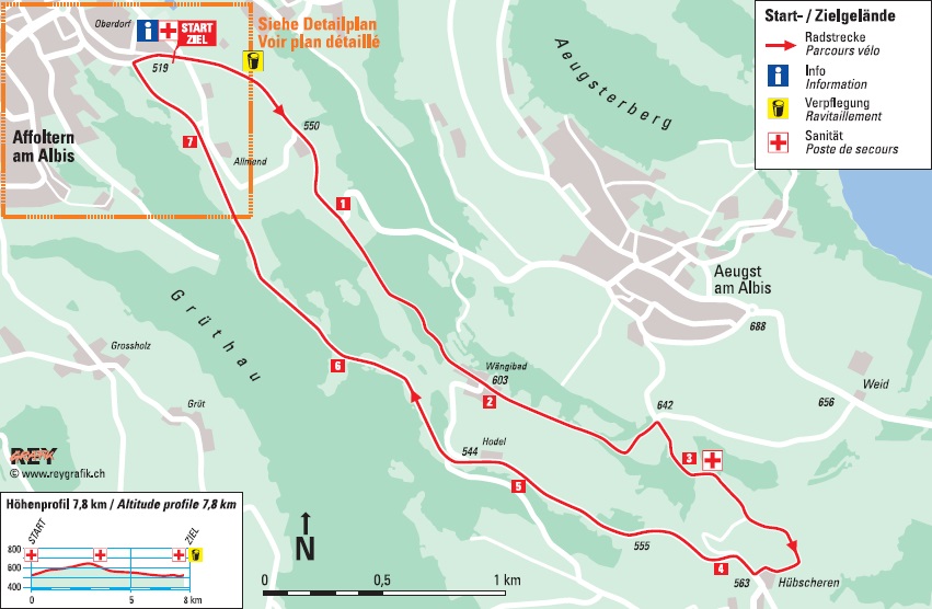 Streckenverlauf Nationale Meisterschaften Schweiz 2017 - Straenrennen, Rundkurs Frauen