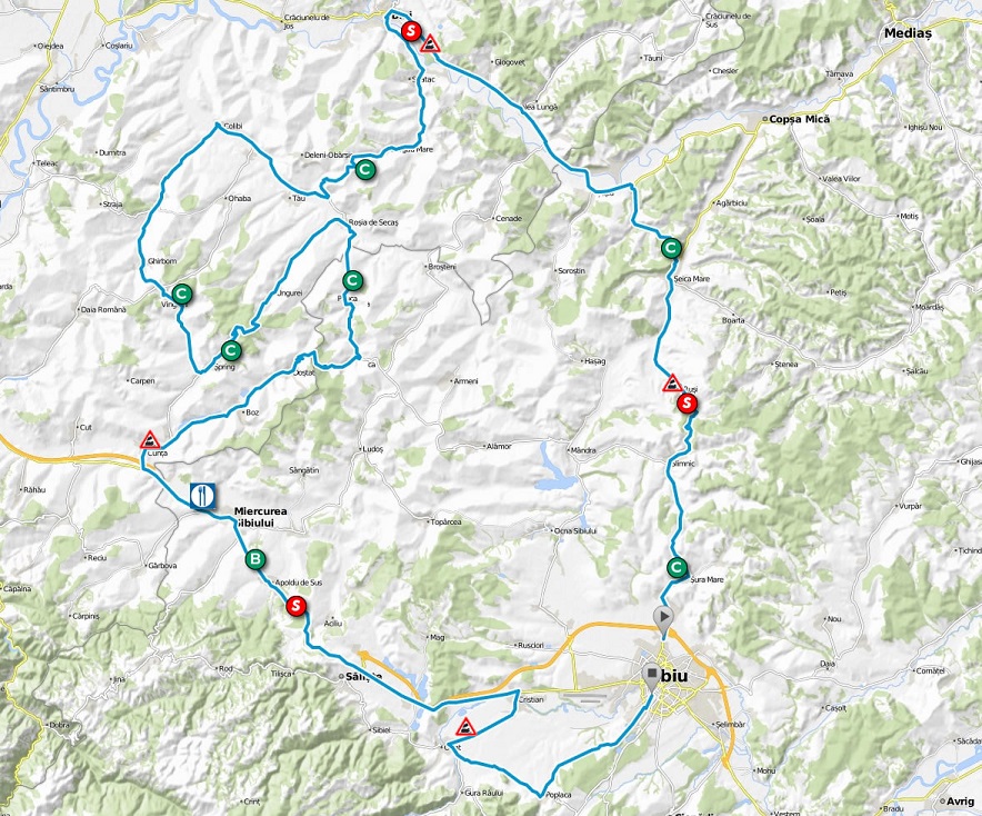 Streckenverlauf Sibiu Cycling Tour 2017 - Etappe 1