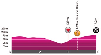 Hhenprofil VOO-Tour de Wallonie 2017 - Etappe 5, letzte 3 km