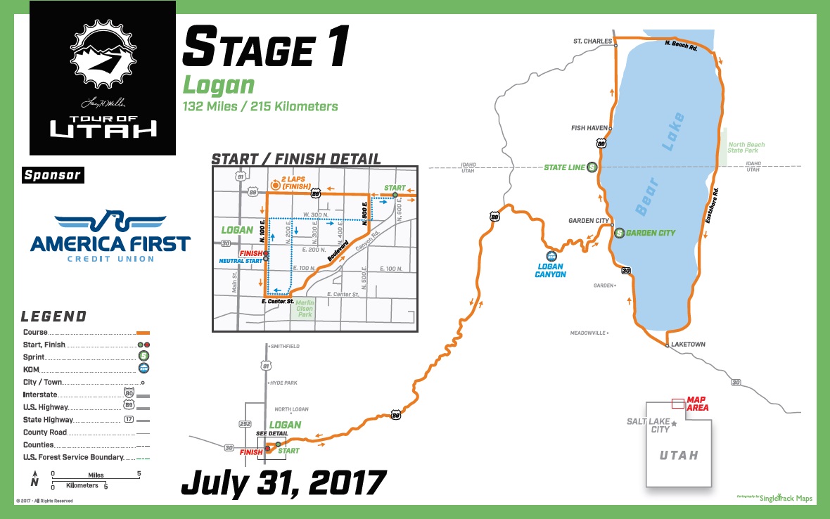 Streckenverlauf The Larry H. Miller Tour of Utah 2017 - Etappe 1