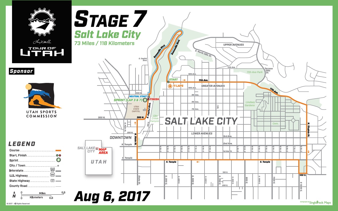 Streckenverlauf The Larry H. Miller Tour of Utah 2017 - Etappe 7
